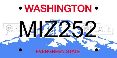 MIZ252 Washington License Plate
