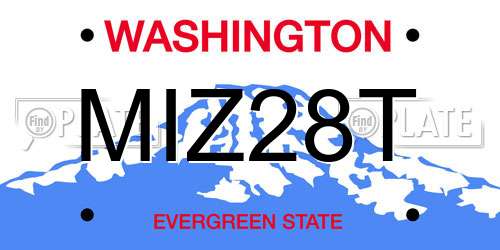 MIZ28T Washington License Plate