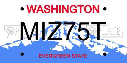 MIZ75T Washington License Plate