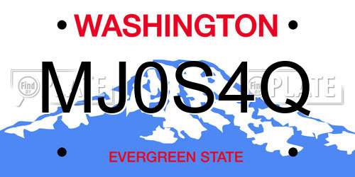 MJ0S4Q Washington License Plate