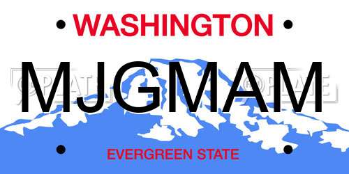 MJGMAM Washington License Plate