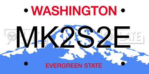 MK2S2E Washington License Plate