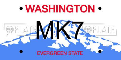 MK7 Washington License Plate