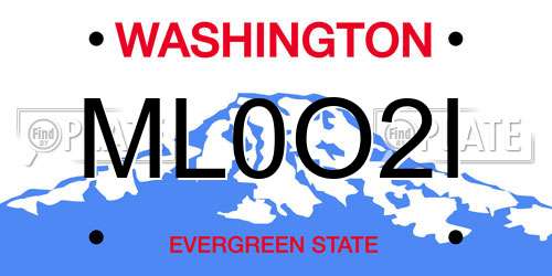 ML0O2I Washington License Plate
