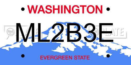 ML2B3E Washington License Plate