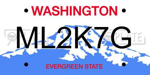ML2K7G Washington License Plate