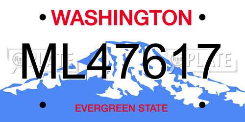 ML47617 Washington License Plate