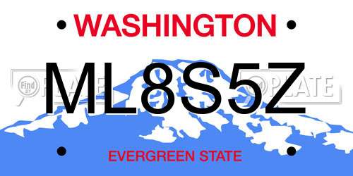 ML8S5Z Washington License Plate