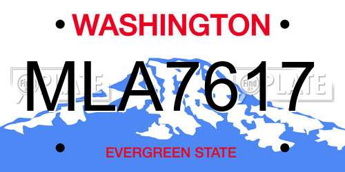 MLA7617 Washington License Plate