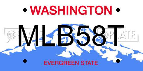 MLB58T Washington License Plate