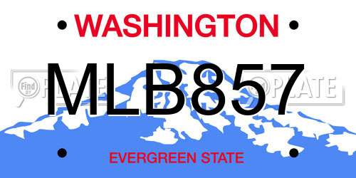 MLB857 Washington License Plate