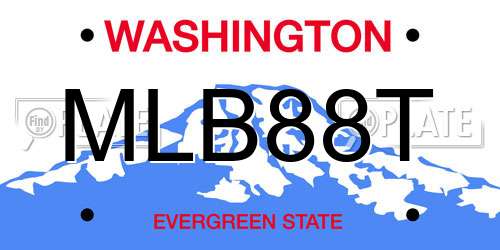 MLB88T Washington License Plate
