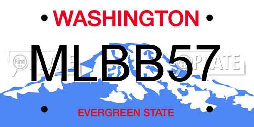 MLBB57 Washington License Plate