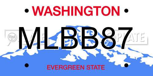 MLBB87 Washington License Plate