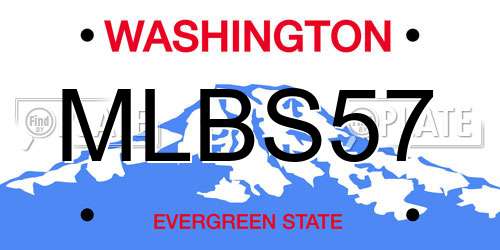 MLBS57 Washington License Plate