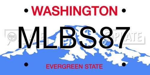 MLBS87 Washington License Plate