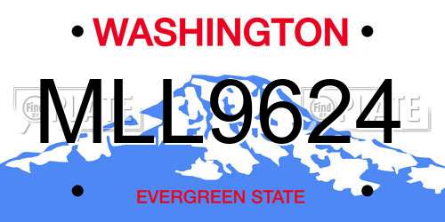 MLL9624 Washington License Plate