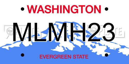 MLMH23 Washington License Plate