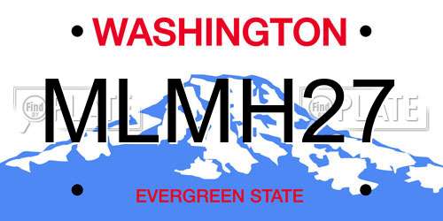 MLMH27 Washington License Plate