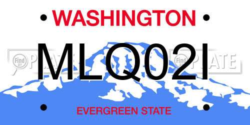 MLQ02I Washington License Plate