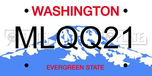 MLQQ21 Washington License Plate