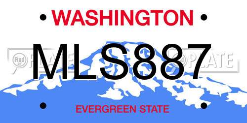 MLS887 Washington License Plate