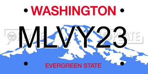MLVY23 Washington License Plate