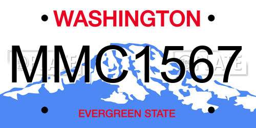 MMC1567 Washington License Plate