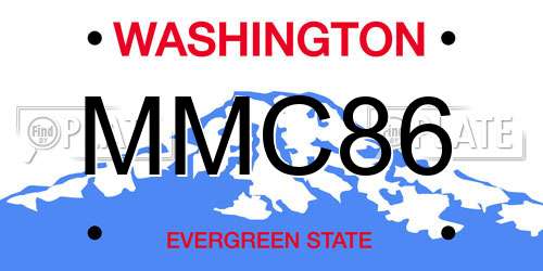 MMC86 Washington License Plate