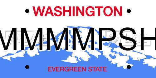 MMMMPSH Washington License Plate