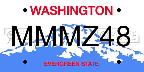 MMMZ48 Washington License Plate