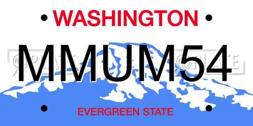 MMUM54 Washington License Plate