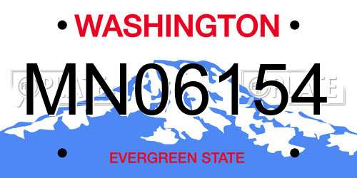 MN06154 Washington License Plate