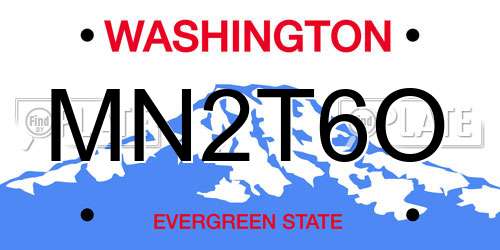 MN2T6O Washington License Plate