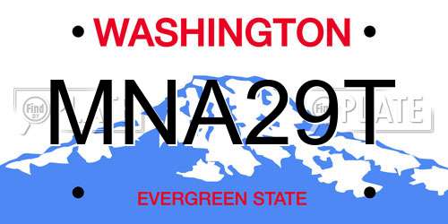 MNA29T Washington License Plate