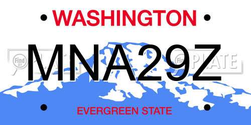 MNA29Z Washington License Plate