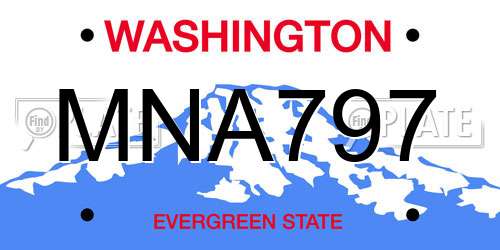 MNA797 Washington License Plate