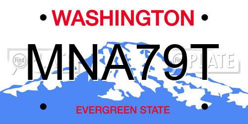 MNA79T Washington License Plate