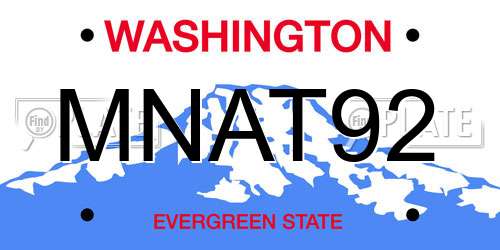 MNAT92 Washington License Plate