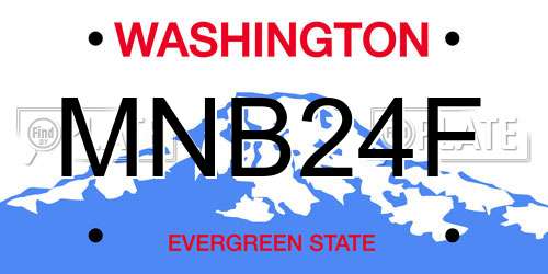 MNB24F Washington License Plate