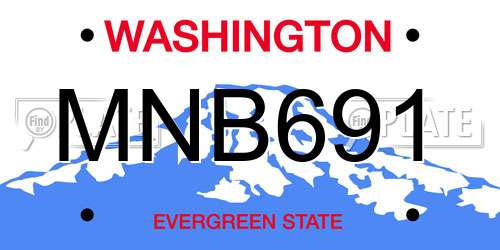 MNB691 Washington License Plate