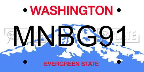 MNBG91 Washington License Plate