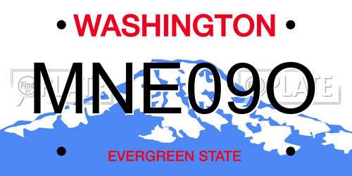 MNE09O Washington License Plate
