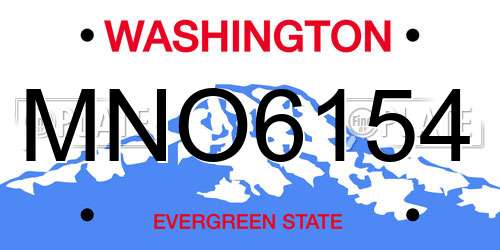MNO6154 Washington License Plate
