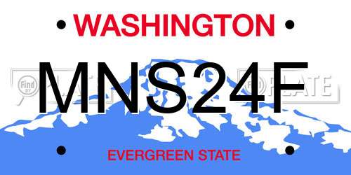 MNS24F Washington License Plate