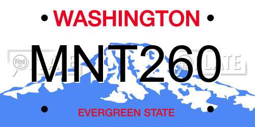 MNT260 Washington License Plate