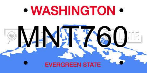 MNT760 Washington License Plate