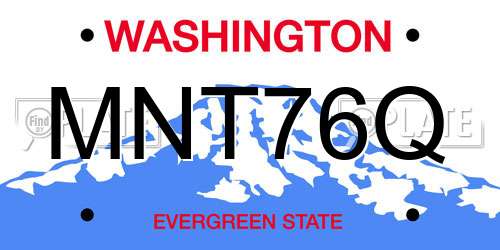 MNT76Q Washington License Plate