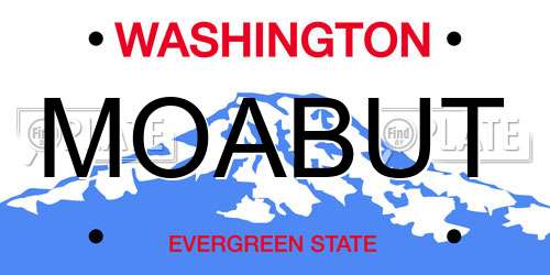 MOABUT Washington License Plate