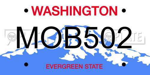 MOB502 Washington License Plate